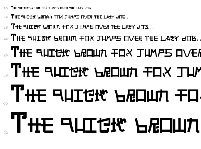 Alphabet SNK by PMPEPS font waterfall